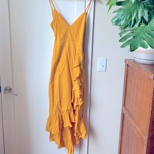 NWT Lovers + Friends yellow midi dress